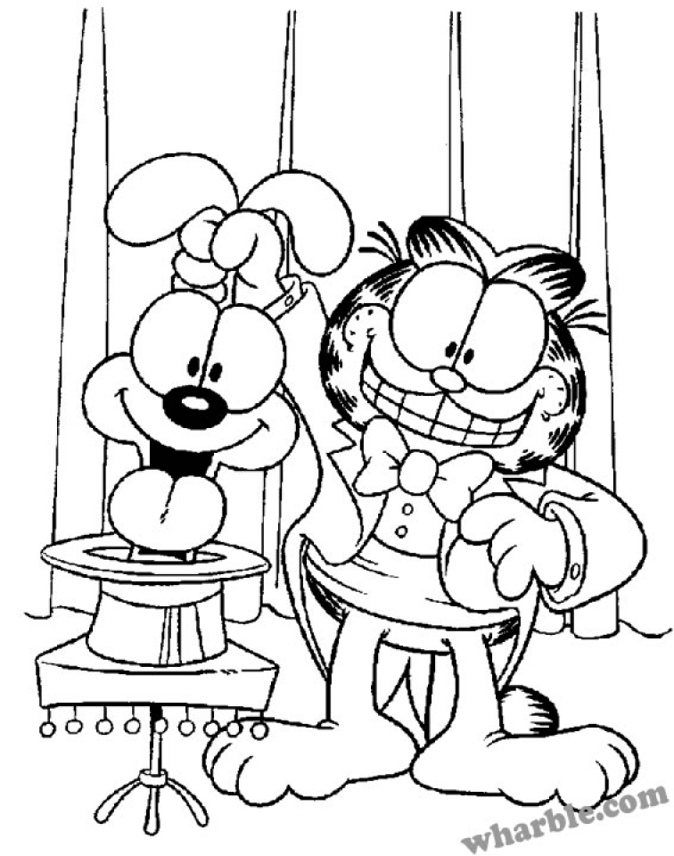 garfield and odie coloring pages for kids - photo #12