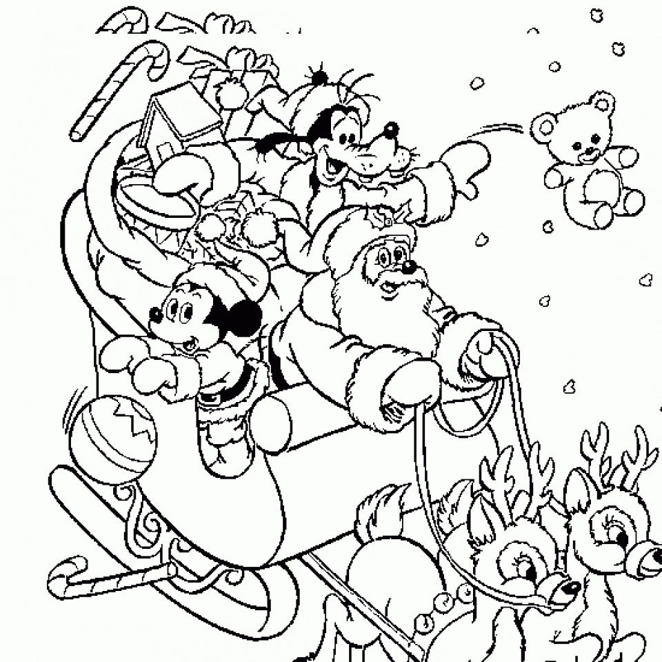 Get This Simple Disney Christmas Coloring Pages to Print for