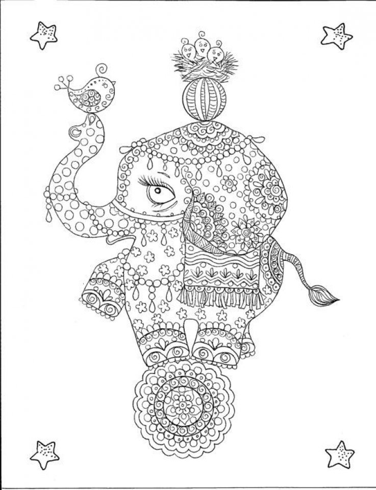 20+ Free Printable Hard Elephant Coloring Pages for Adults