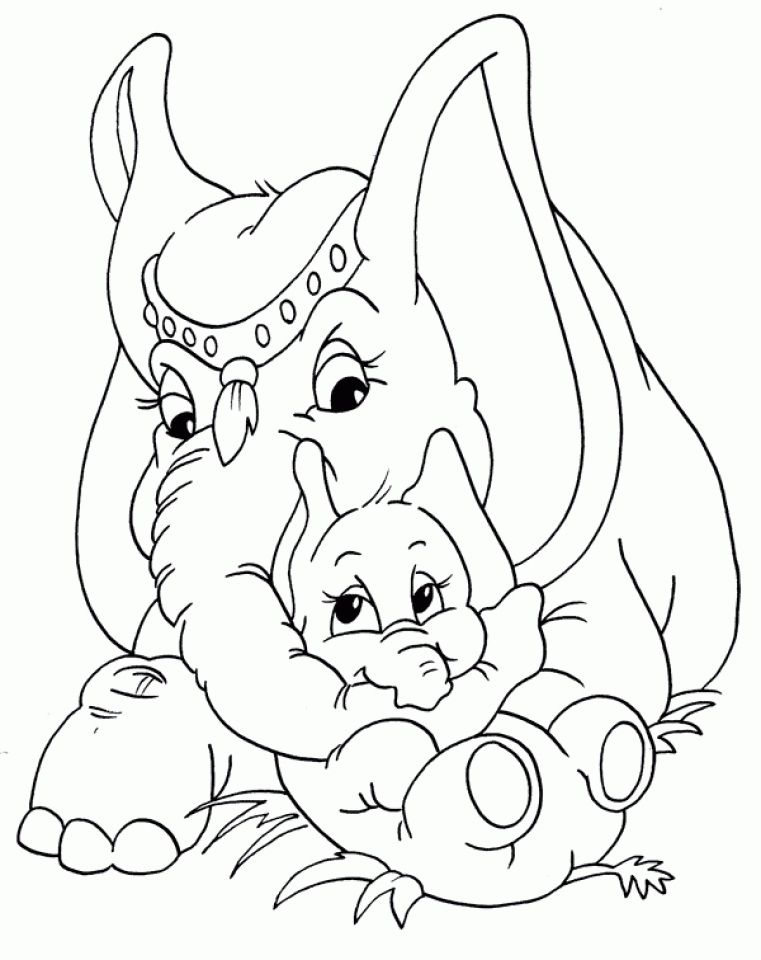 free printable cute baby elephant coloring pages for kids 36952