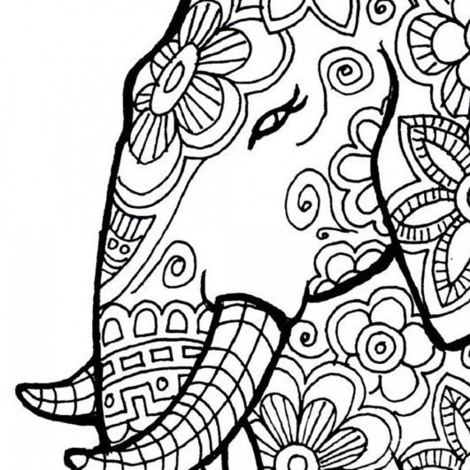 Get This Free Printable Elephant Coloring Pages for Adults ad54569