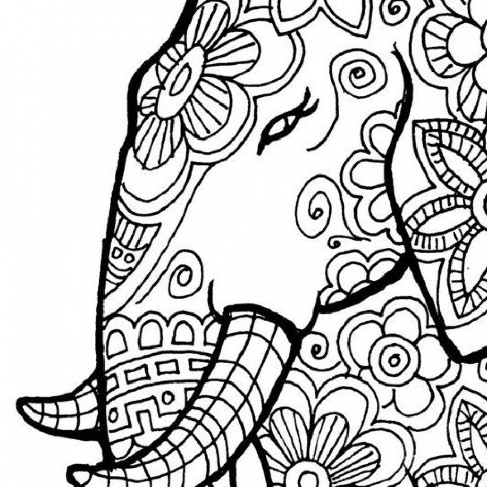 Get This Free Printable Elephant Coloring Pages For Adults Ad54569