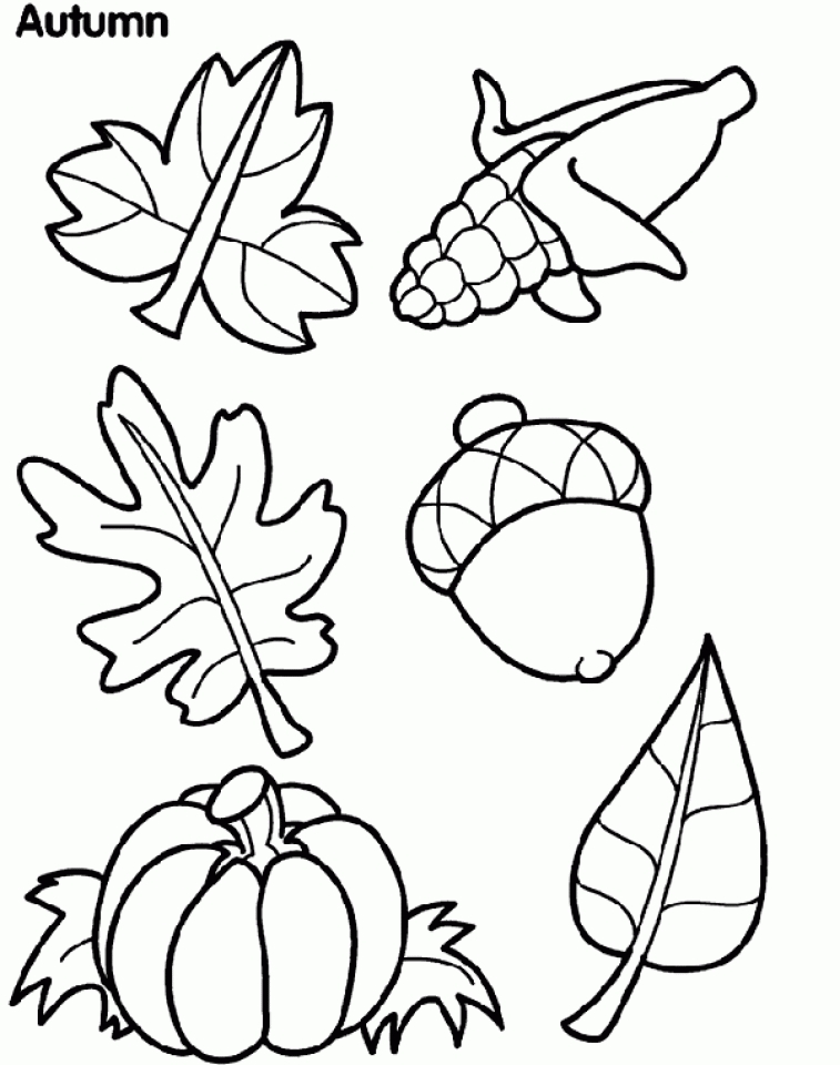 Fall Coloring Page - Kids Playing in Leaves