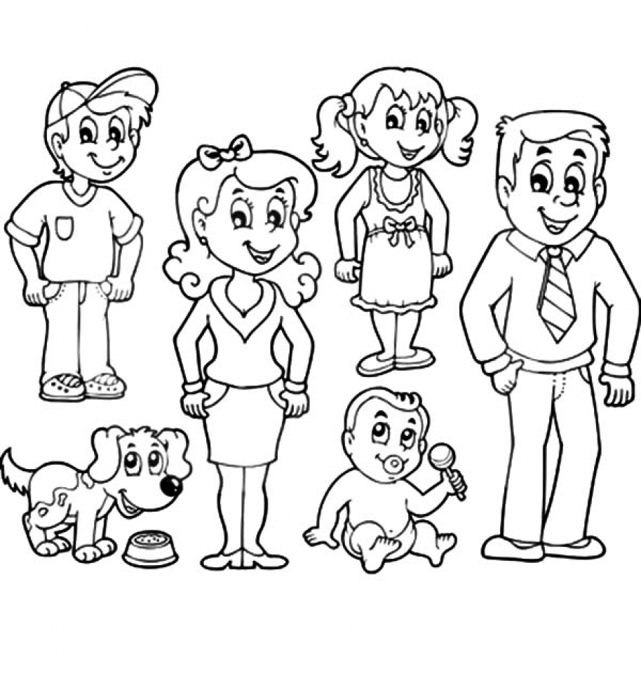 New Printable Coloring Pages Family for Kids