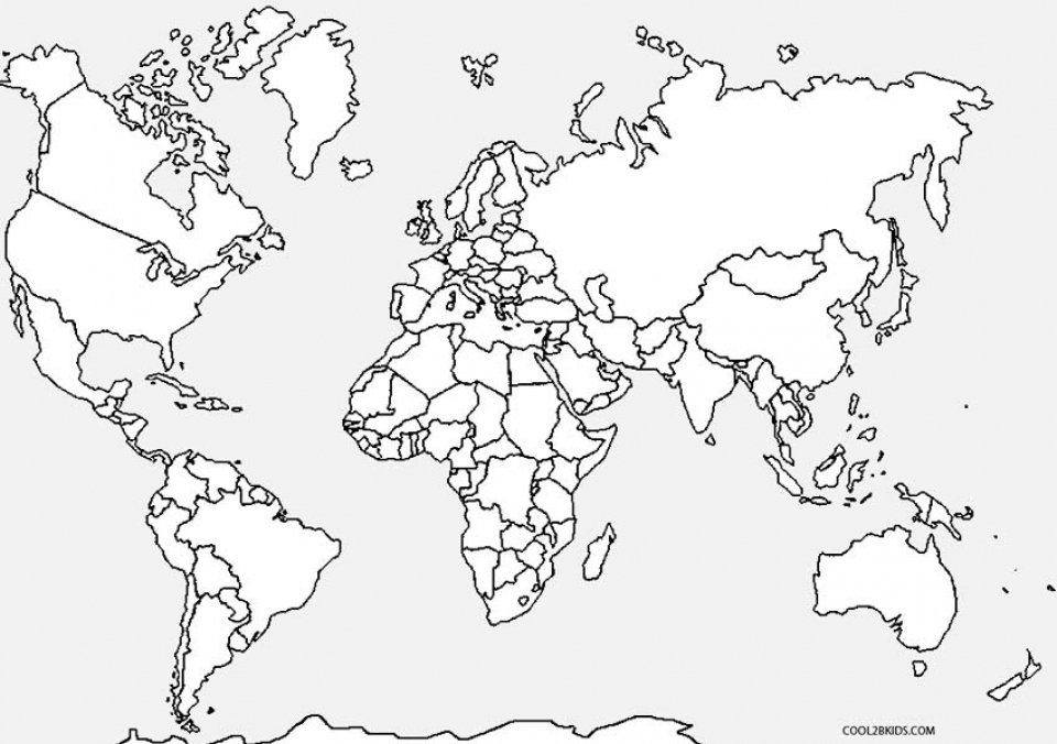 Printable World Map Coloring Page