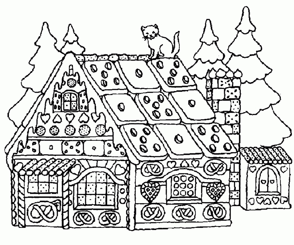 gingerbread house coloring page