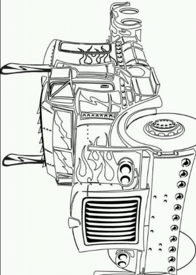 Get This Picture of Optimus Prime Coloring Page Free for Children upmly