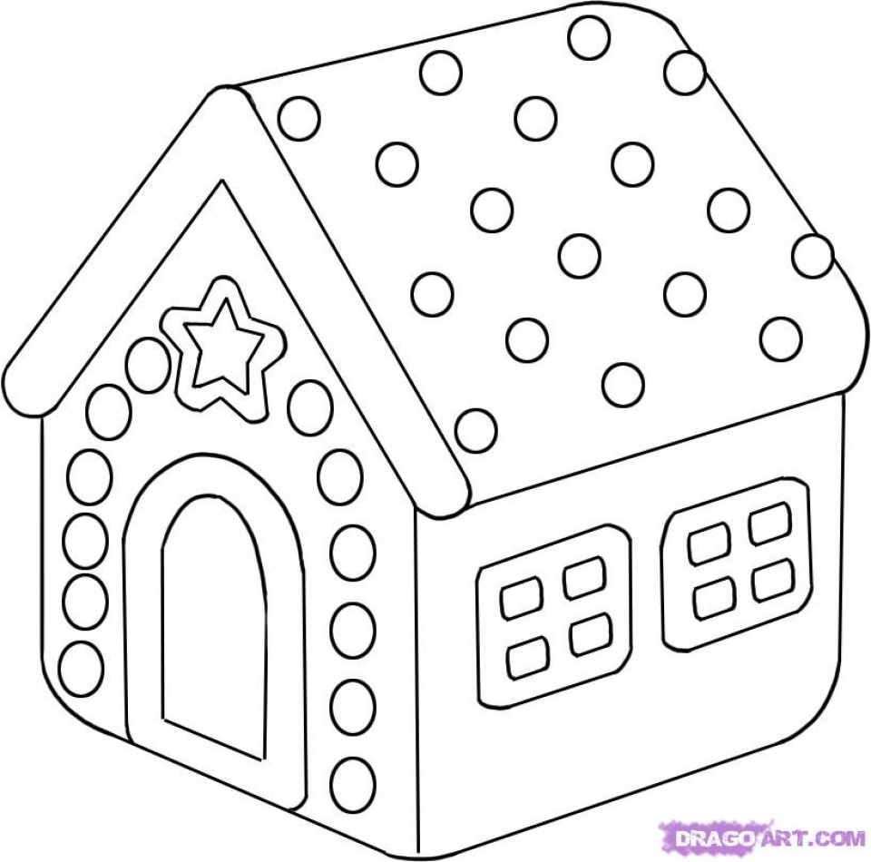 Gingerbread House Coloring Page Blank Coloring Pages