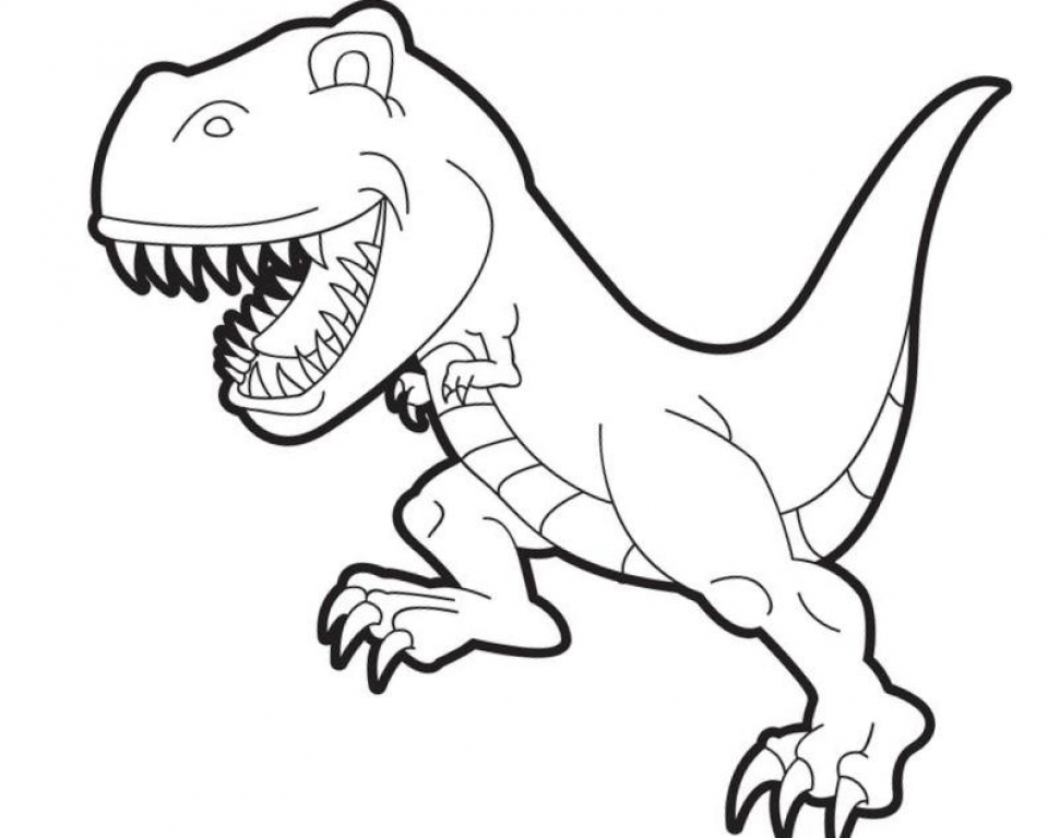 cute trex dinosaur coloring pages