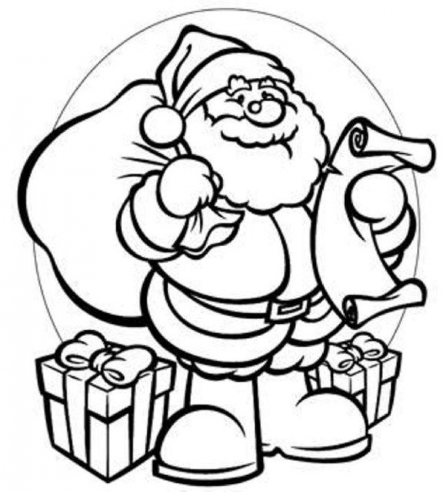 Santa Printable Coloring Page Printable World Holiday