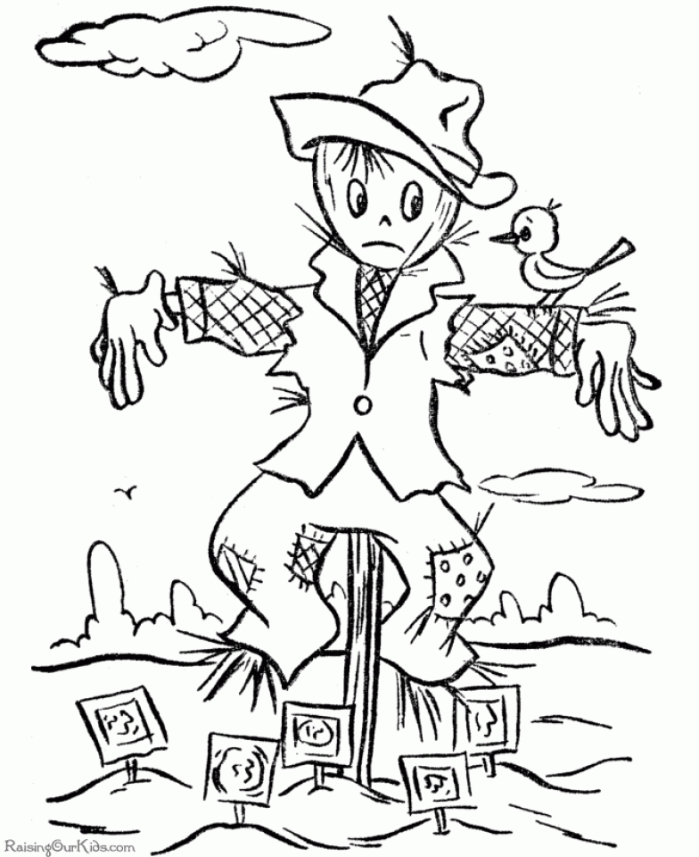 20+ Free Printable Scarecrow Coloring Pages