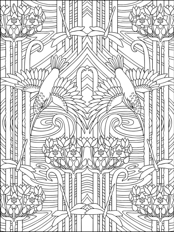 Get This Free Art Deco Patterns Coloring Pages for Adults ...