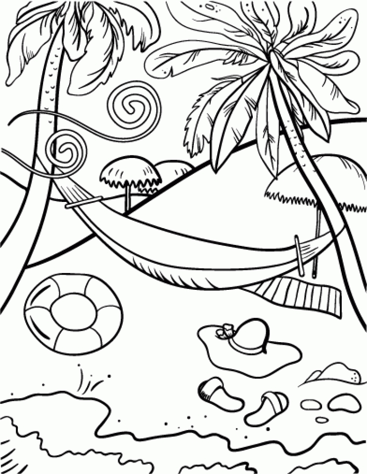 Get This Free Beach Coloring Pages to Print 9UWMI