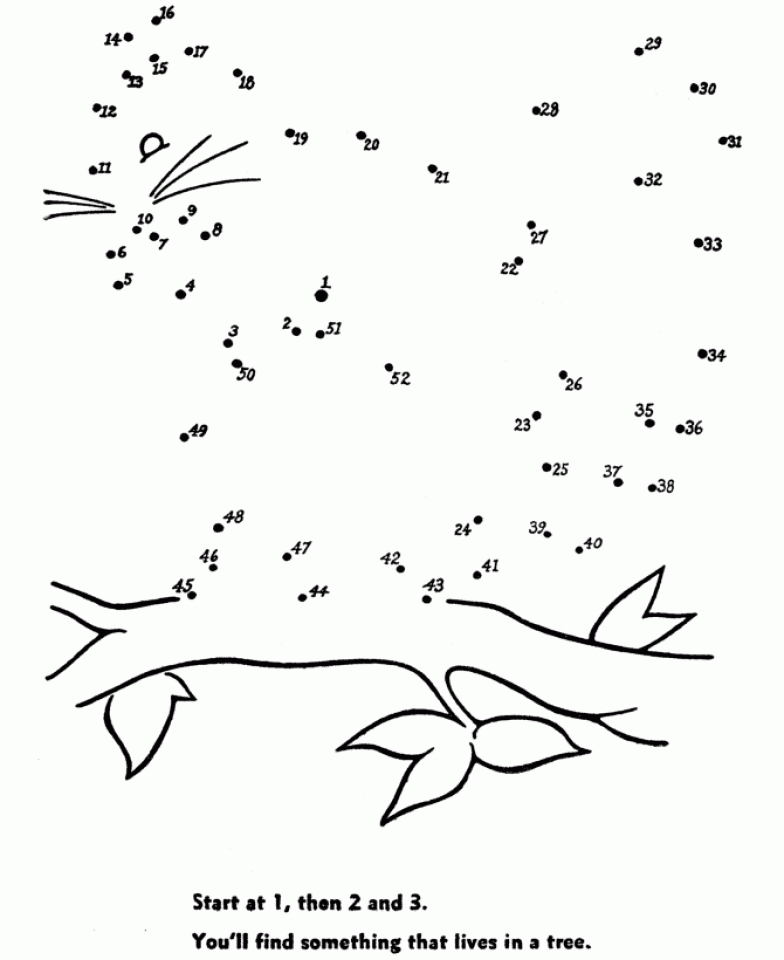 Printable Connect The Dots Fall Coloring Pages Sketch Coloring Page