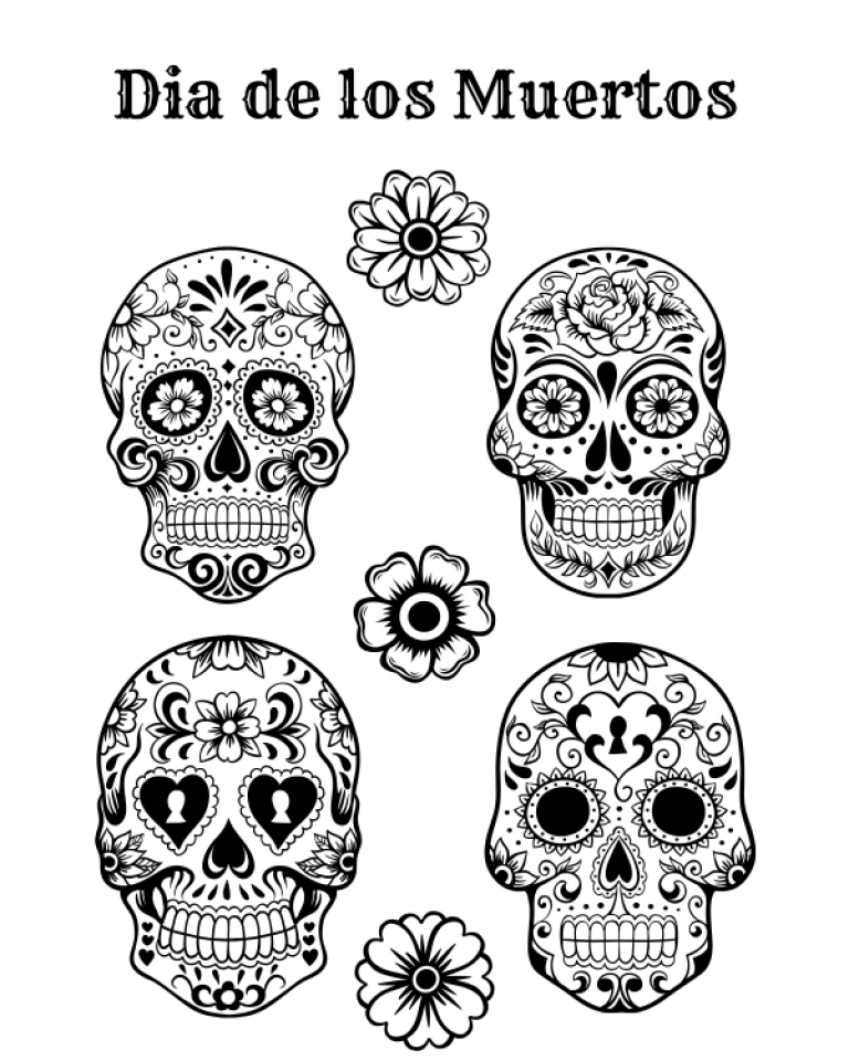 Get This Free Dia De Los Muertos Coloring Pages To Print V5qom