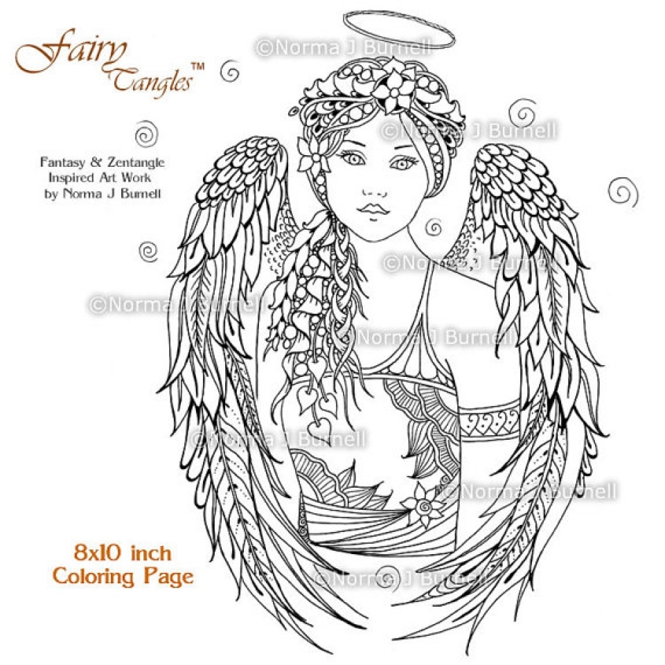 Get This Free Printable Angel Coloring Pages for Adults RDC754