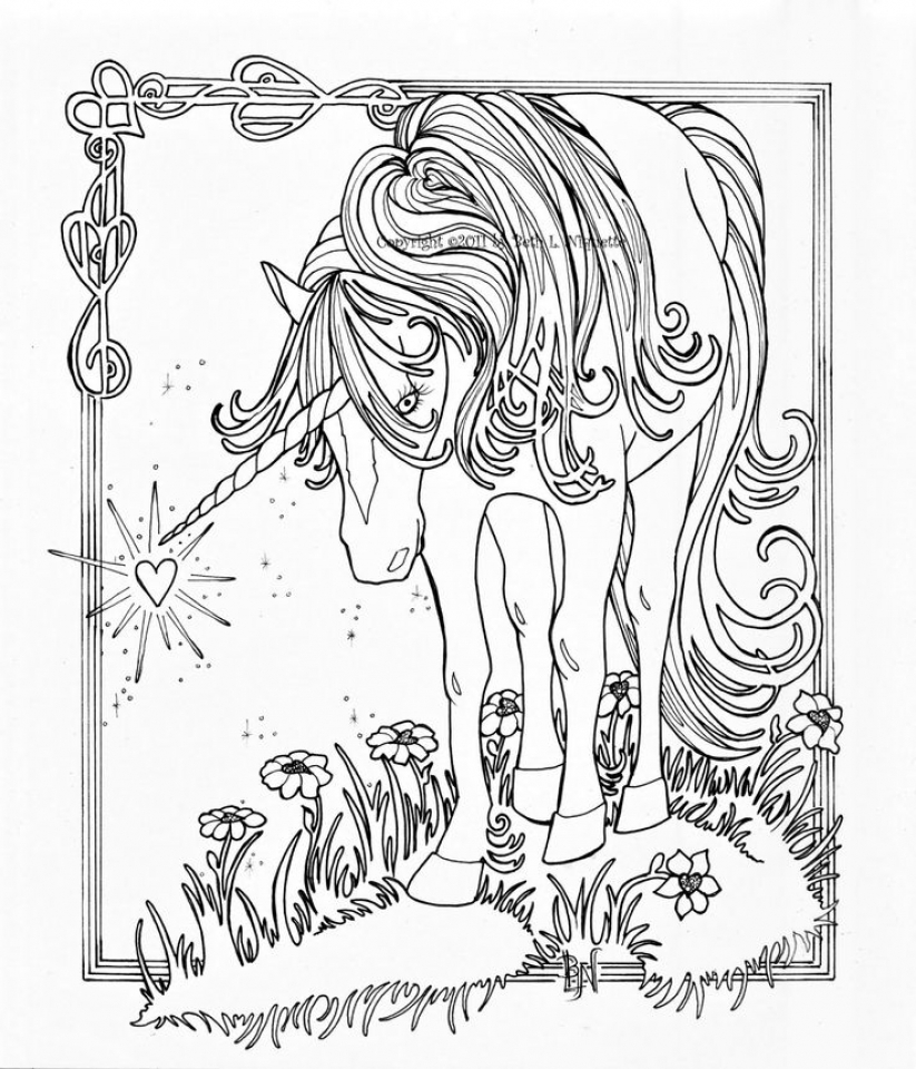 adult unicorn coloring pages