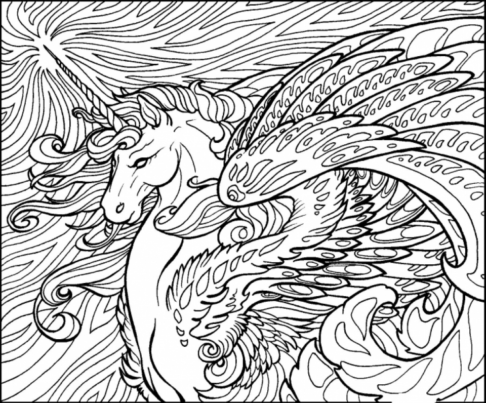 20+ Free Printable Unicorn Coloring Pages for Adults ...