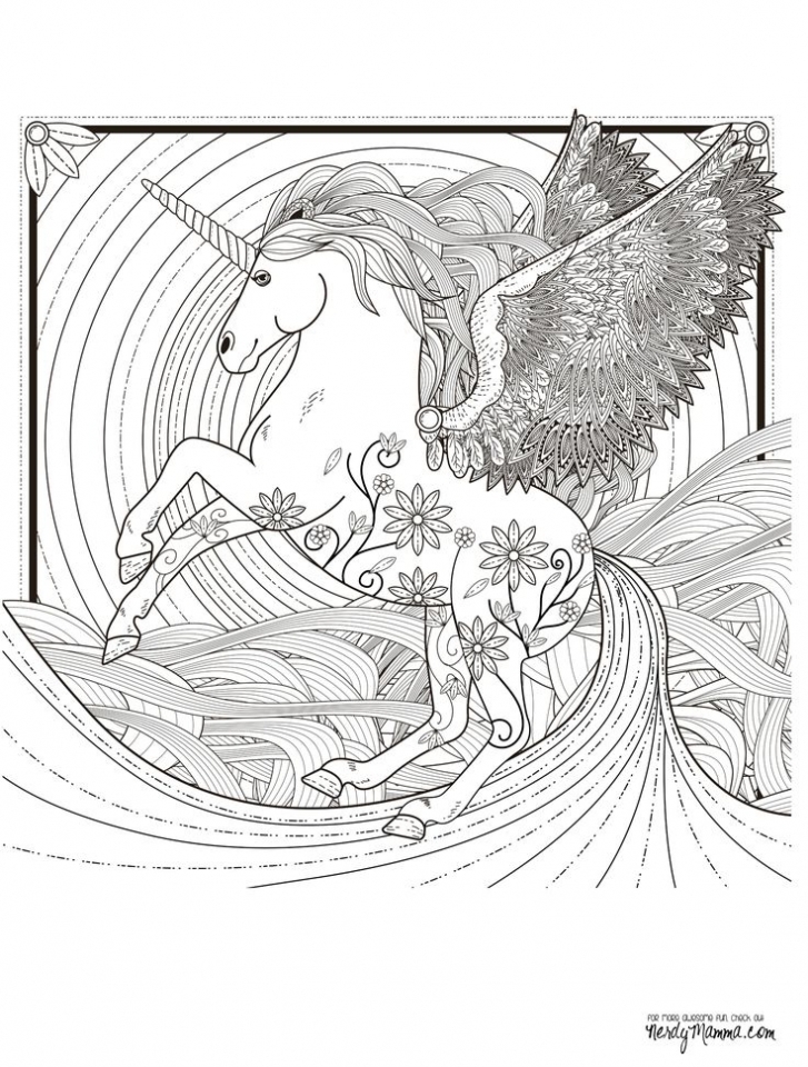 Winged Unicorn Unicorn Coloring Pages For Adults - For girls, my little