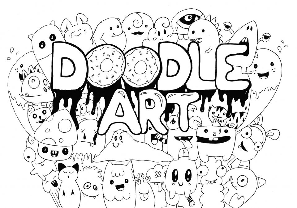 20 Free Printable Doodle Art Coloring Pages for Adults