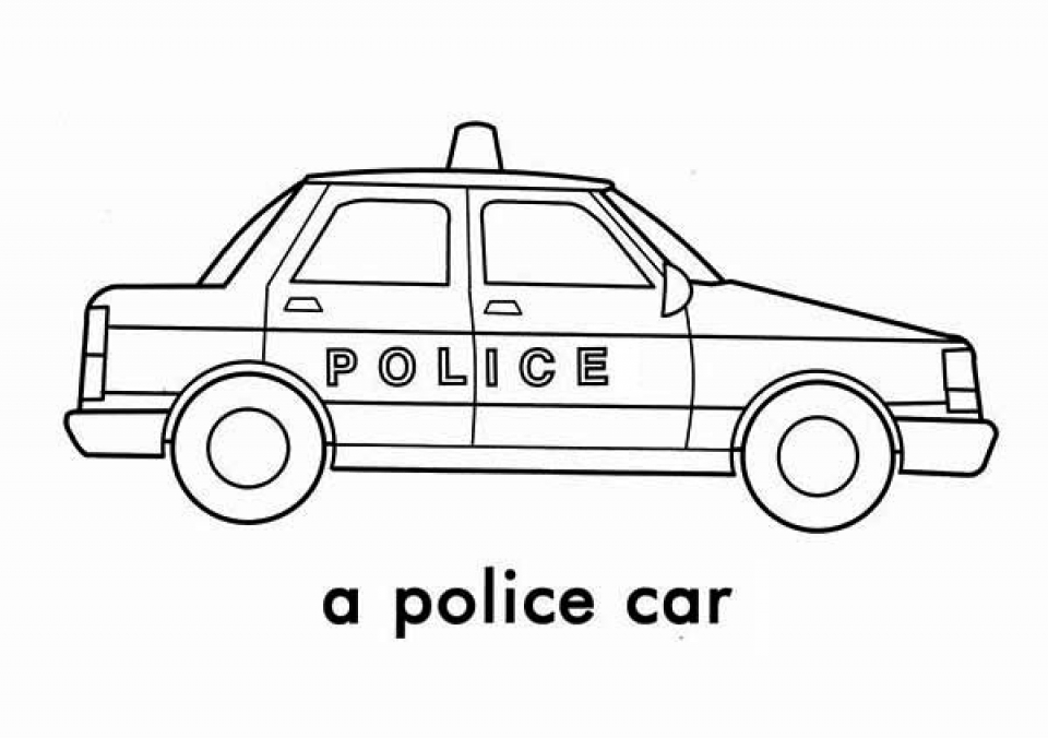 889 Simple Coloring Page Of A Police Car for Adult