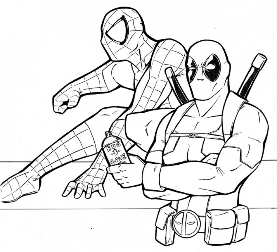 pikachu and deadpool coloring pages