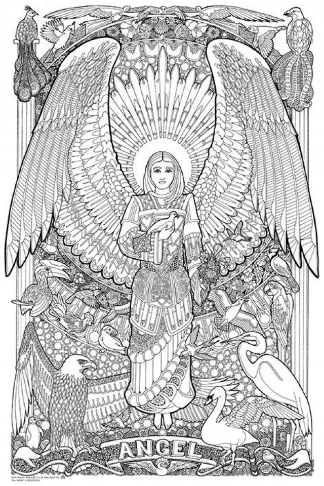 20+ Free Printable Angel Coloring Pages for Adults - EverFreeColoring.com