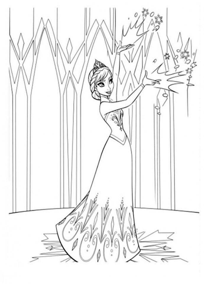 Elsa Coronation Dress Coloring Page Coloring Pages