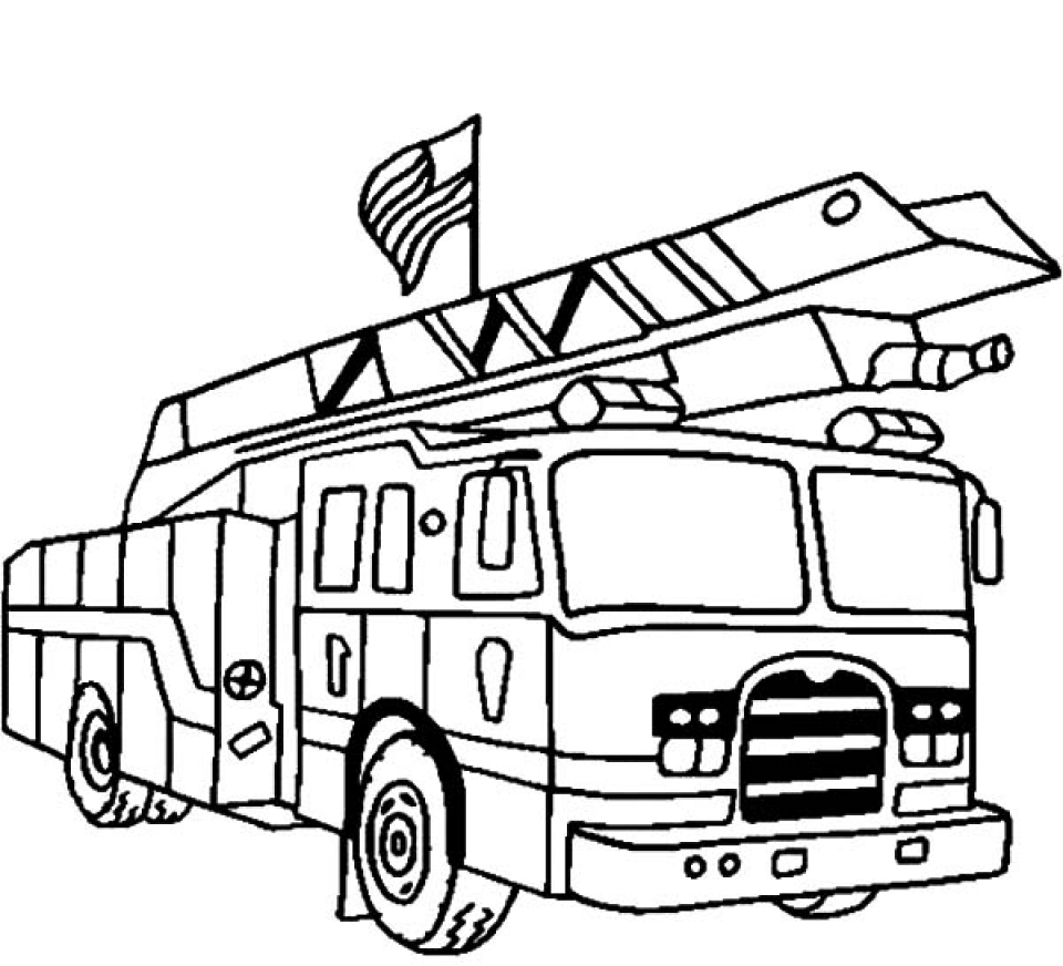 Get This Kids' Printable Fire Truck Coloring Page Free Online 60199