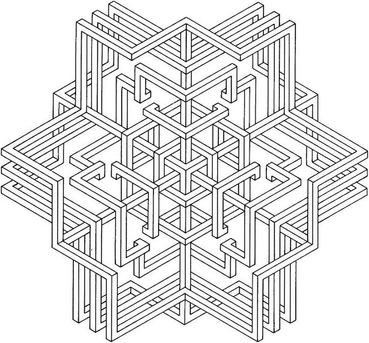 Get This Hard Geometric Coloring Pages to Print Out - 45168