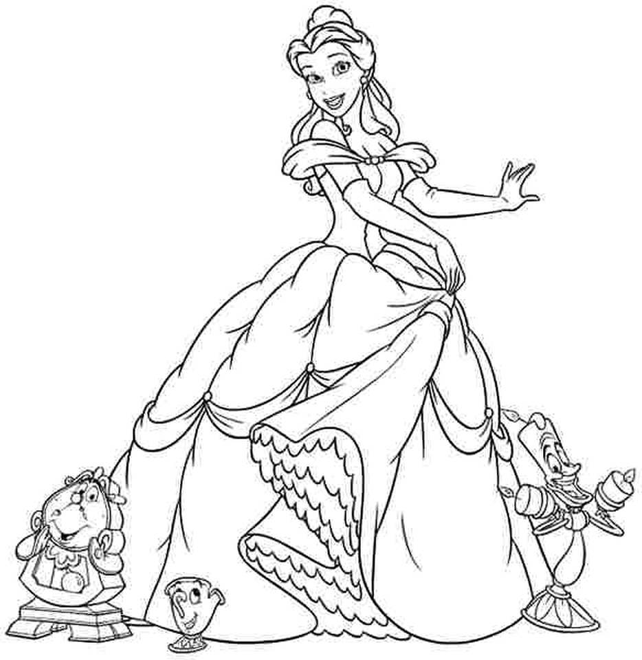 get this princess belle girls coloring pages to print
