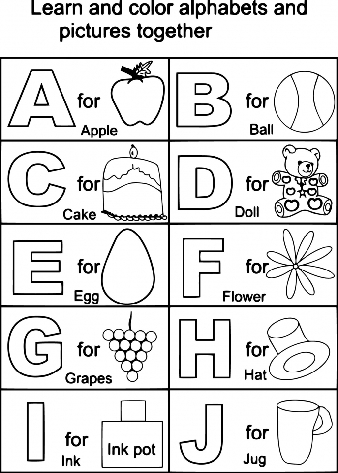 Cartoon Abc Coloring Book Pages 