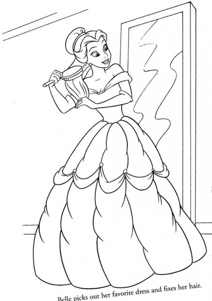 Get This Belle Disney Princess Coloring Pages Printable 92517