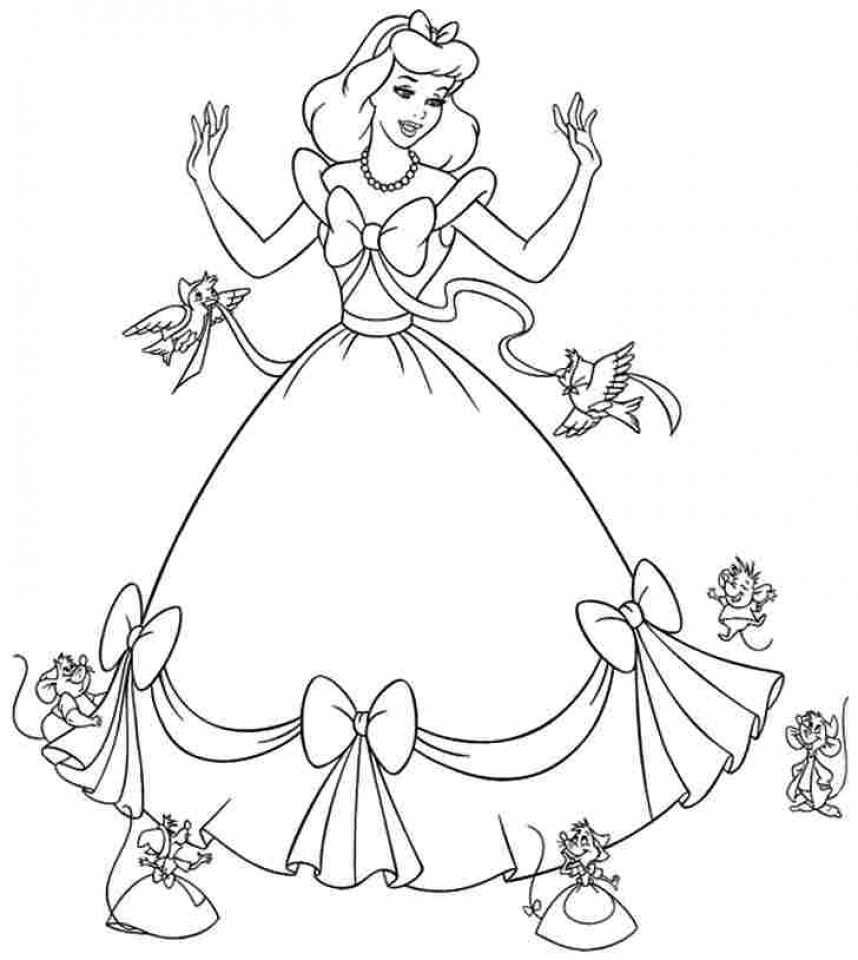 20+ Free Printable Princess Cinderella Coloring Pages