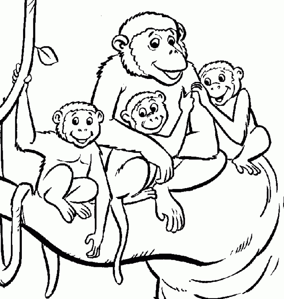 Get This Monkey Coloring Pages Printable 39041