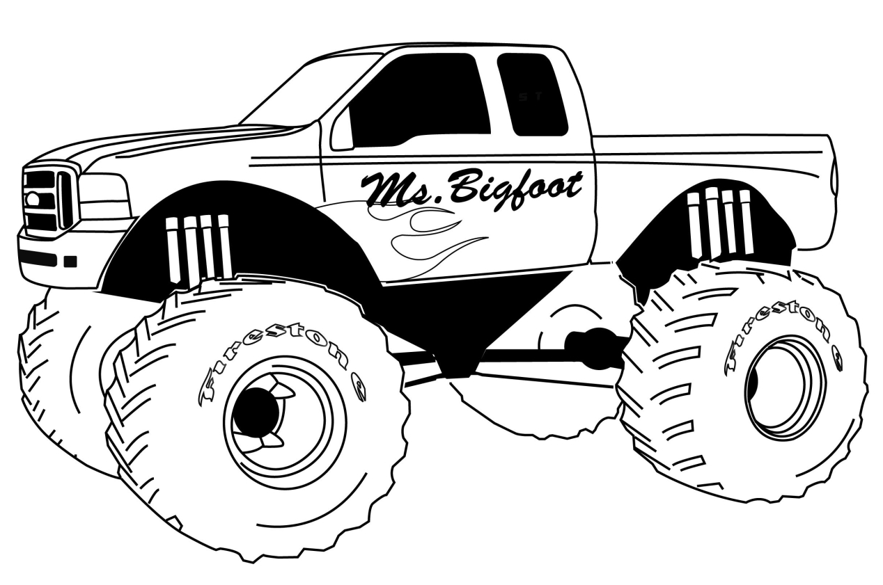 Get This monster truck coloring page free printable for ...