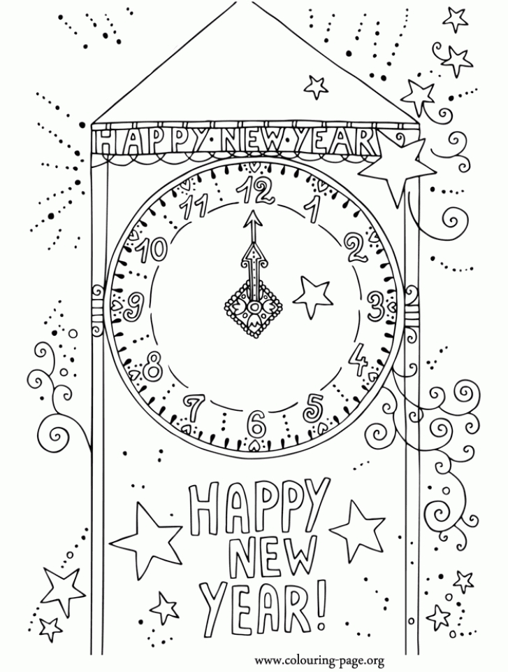 20+ Free Printable New Years Coloring Pages - Everfreecoloring.com