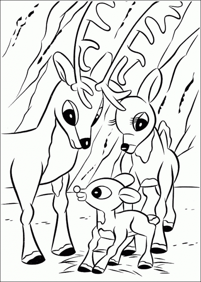 Get This Reindeer Coloring Pages Free for Kids 74528
