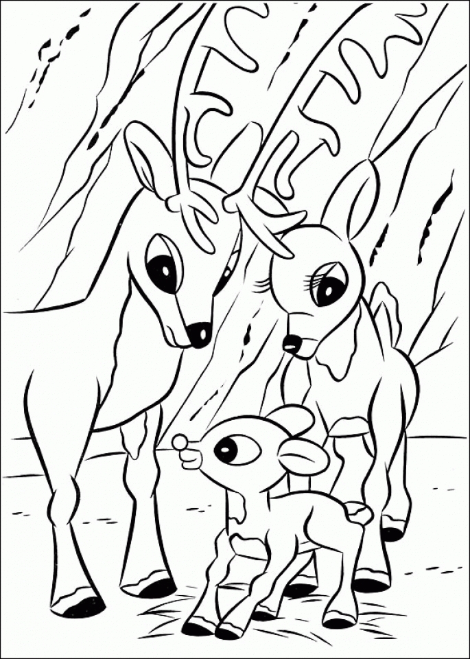 Get This Reindeer Coloring Pages Free For Kids 74528