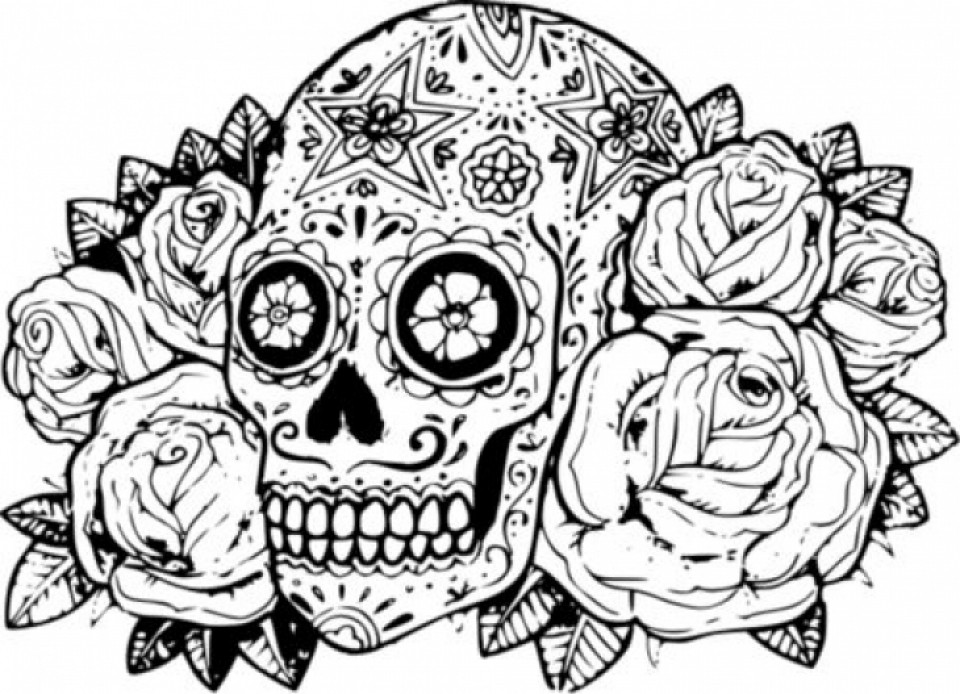 20 Free Printable Sugar Skull Coloring Pages