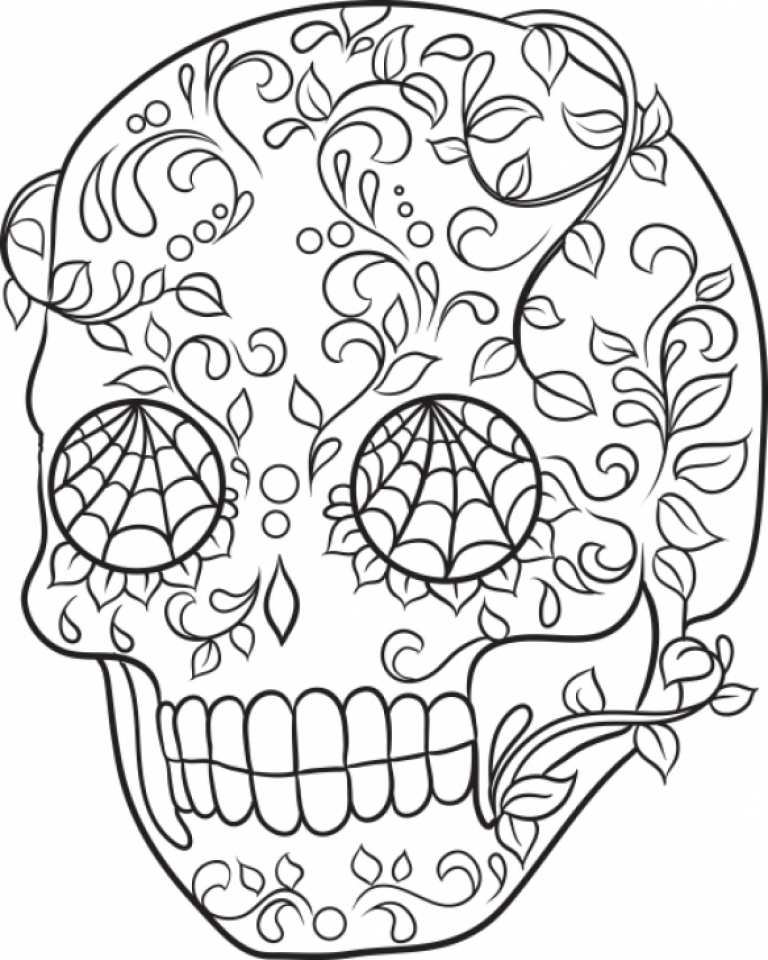 Get This Sugar Skull Coloring Pages Free for Adults 54621