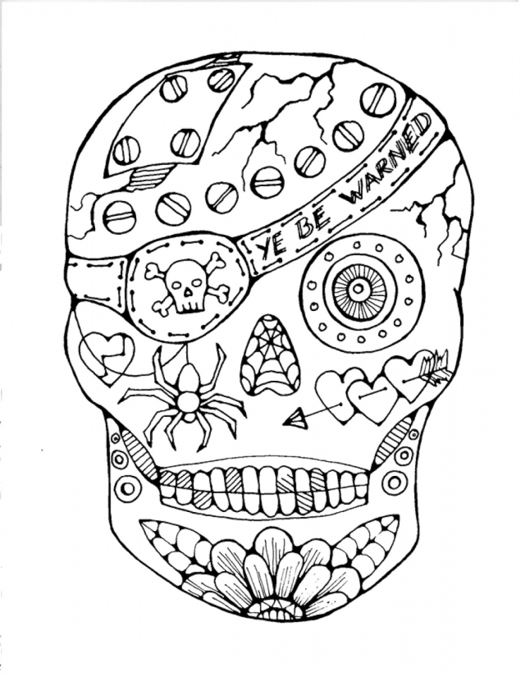 Get This Sugar Skull Coloring Pages to Print for Free 66482