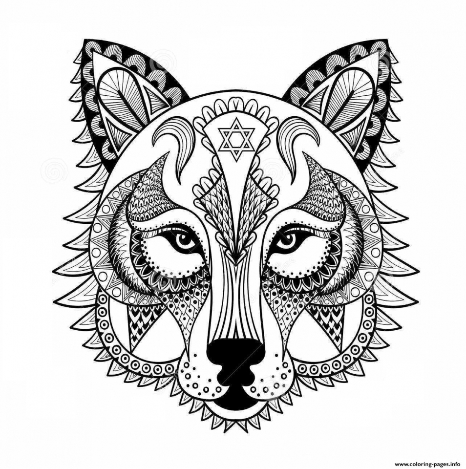 Get This Wolf Coloring Pages for Adults 47582
