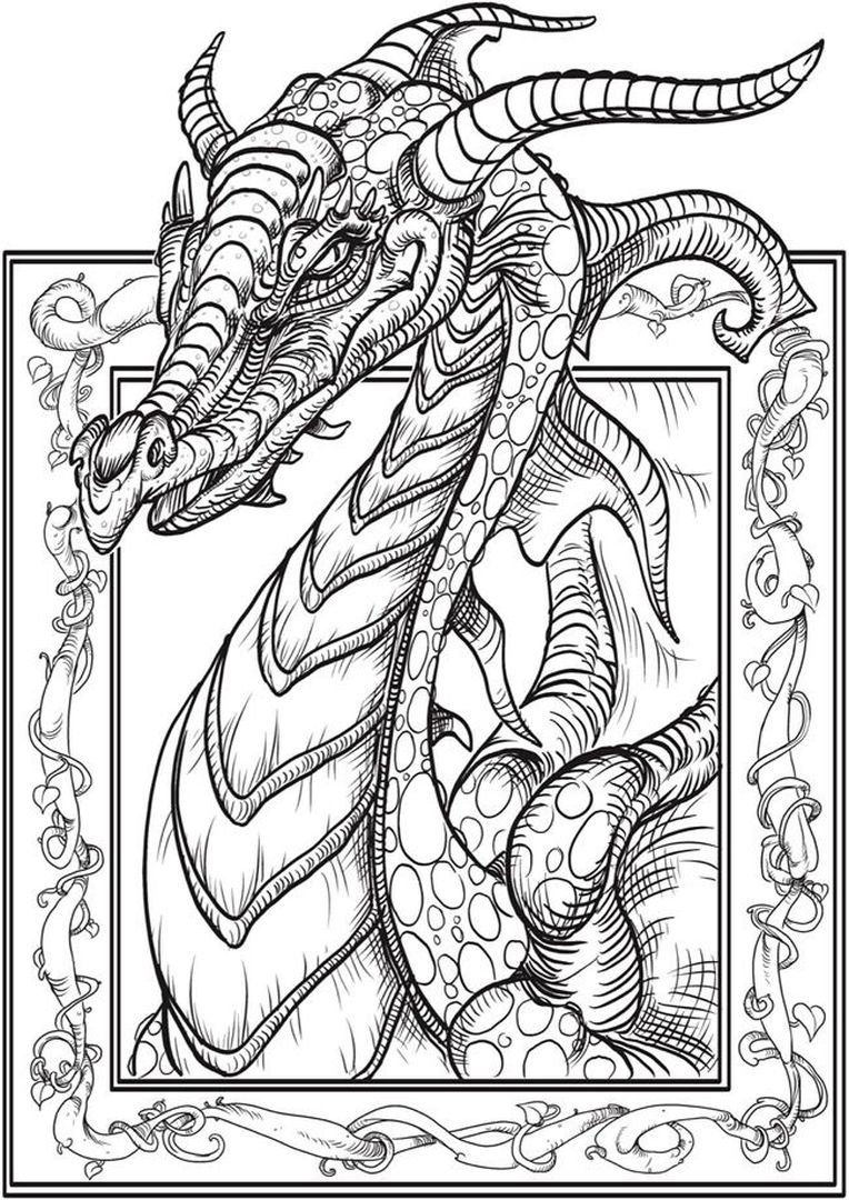 coloring printable adults adult dragon