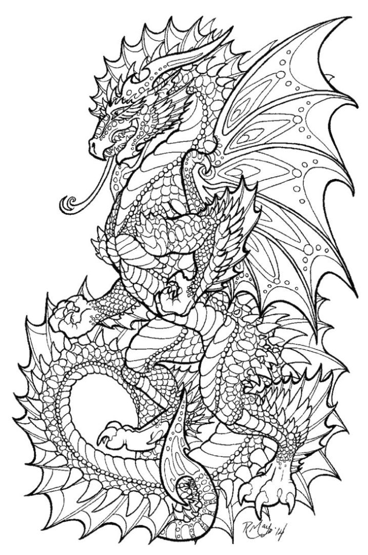 cute dragon adult coloring pages