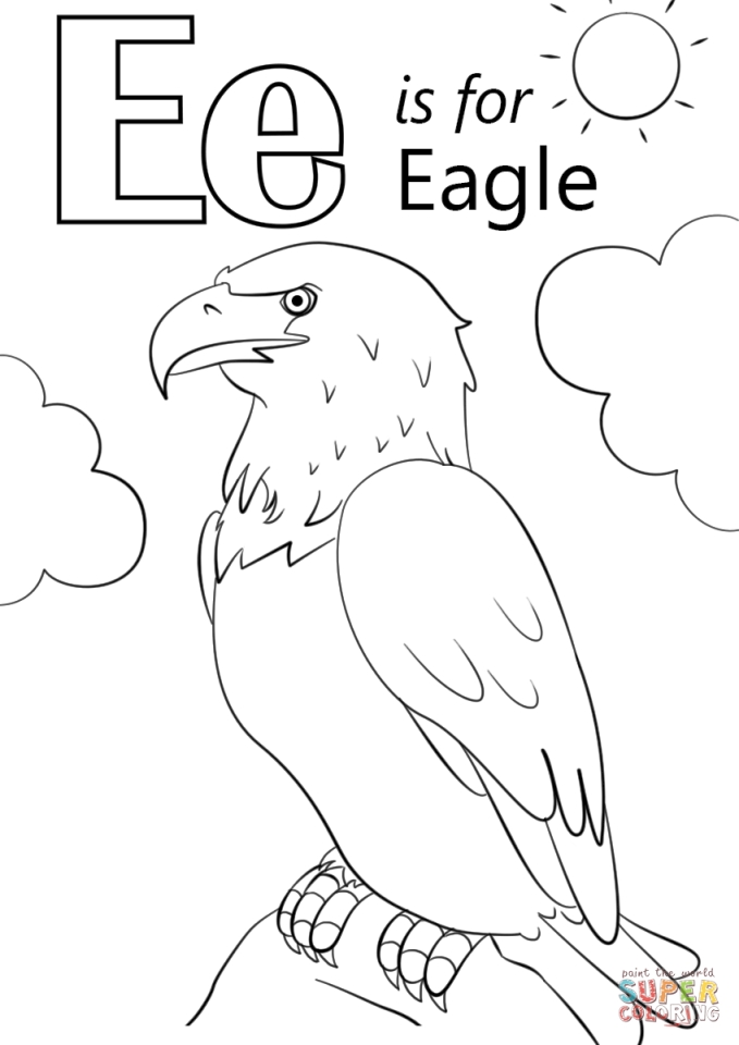 Get This Letter E Coloring Pages Eagle - jdh3m