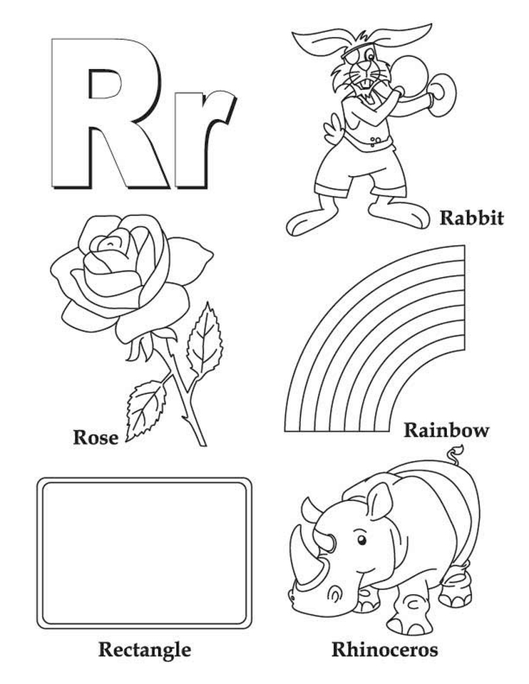 Preschool Letter R Coloring Pages