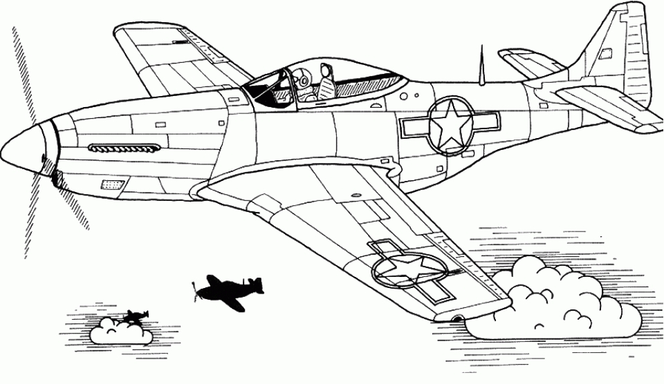 airplane bomber coloring page