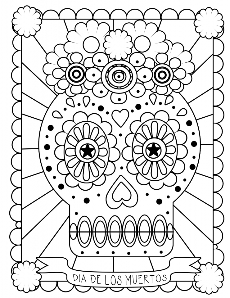 20 Free Printable Day Of The Dead Coloring Pages EverFreeColoring