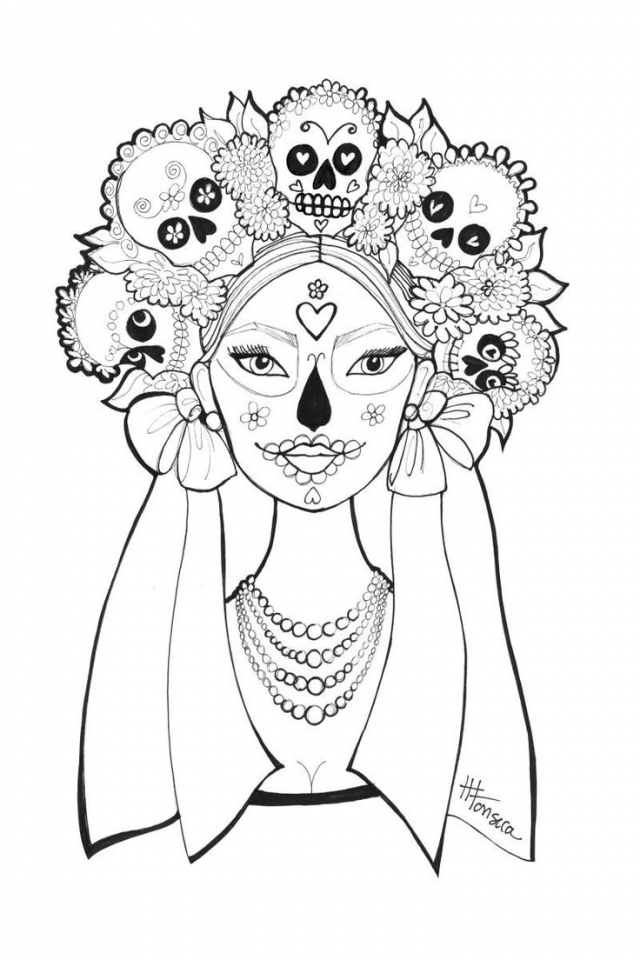 Get This Day of the Dead Coloring Pages Free for Adults 9c3c5